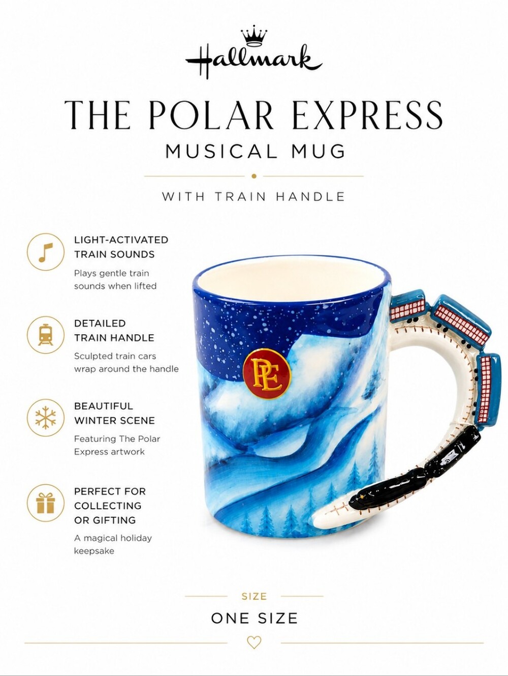 Hallmark The Polar Express Musical Mug with Train Handle | NWT